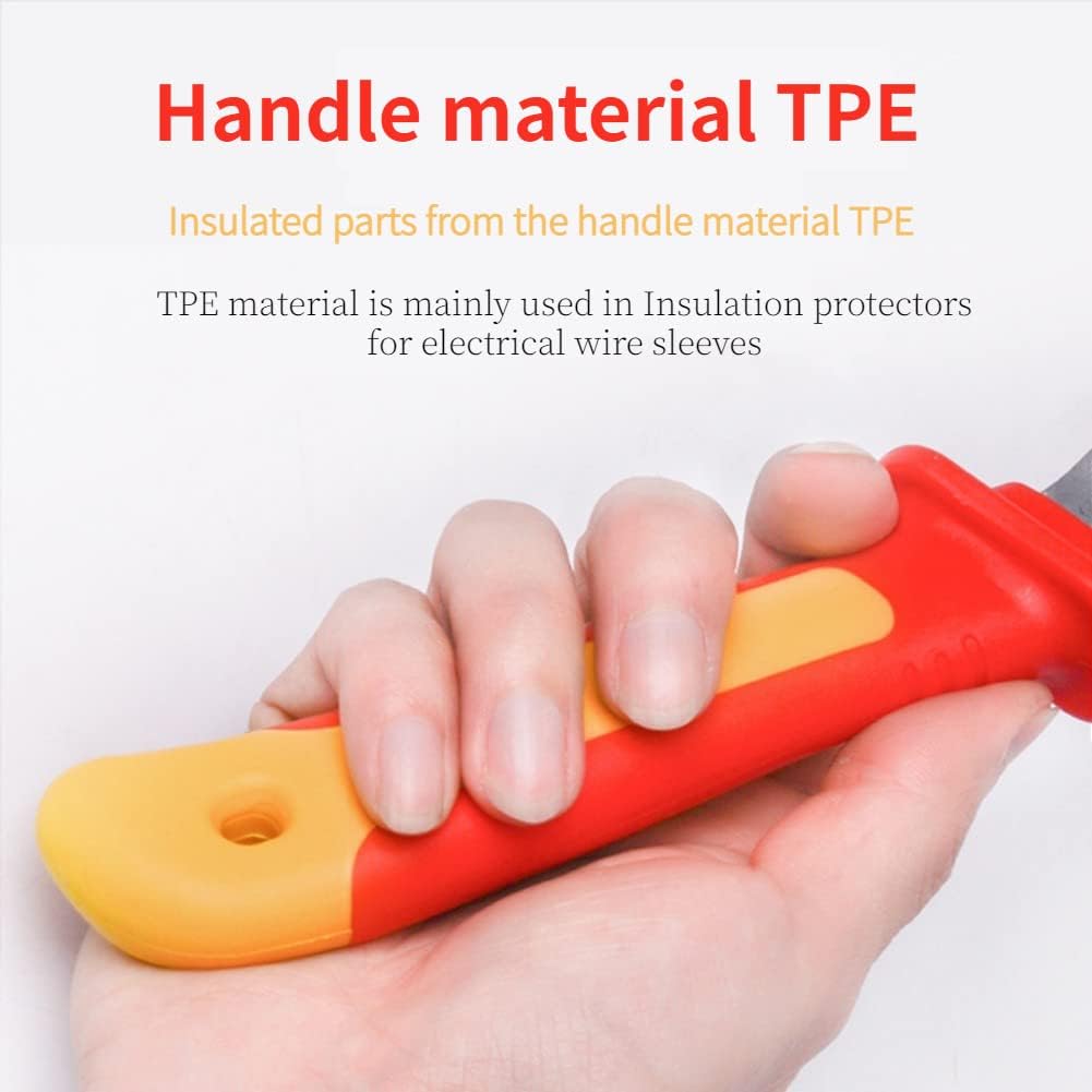 Walfront (IEC60900 1000V) Aislamiento Electricista Cuchillo Anti-Magnético Tira Rápida Cable Stripper Cortador para Instalación de Instrumentos,
