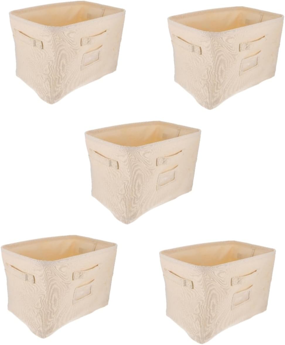 Cabilock Caja de almacenamiento de tela de 5 piezas, cestas de almacenamiento para ropa, organizador de ropa plegable para armario, contenedores de