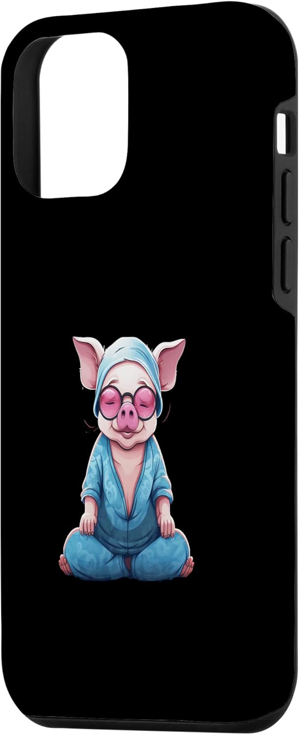 iPhone 12 mini vegan pig yoga pose vegetarian Veganism Meatless Cruelty-fre Case