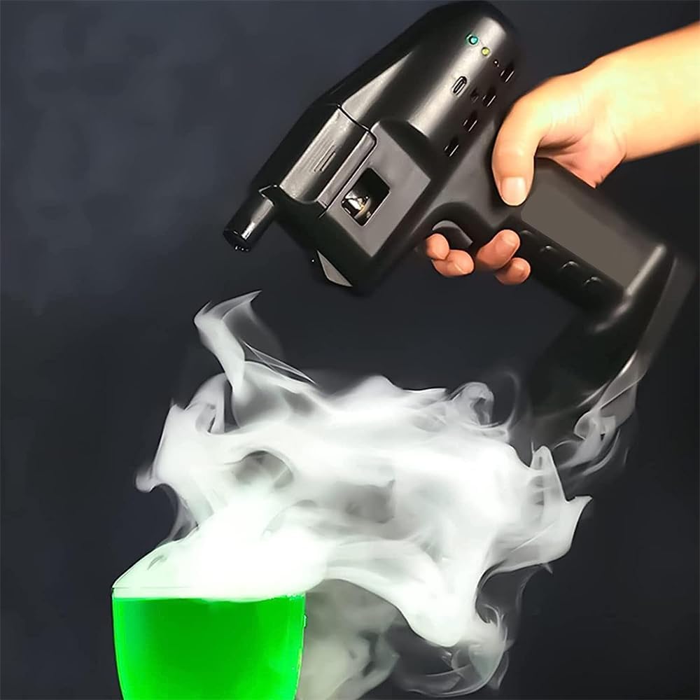 Aromour Blaster, pistola eléctrica de humo de burbujas de cóctel con burbujas comestibles y humo líquido, máquina ahumadora eléctrica de mano,