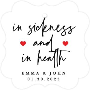 Andaz Press Marco de lujo personalizado en etiquetas de papel de enfermedad y salud, diseño de corazones rojos, nombres y fecha personalizados, Andaz Press Marco de lujo personalizado en etiquetas de papel de enfermedad y salud, diseño de corazones rojos, nombres y fecha personalizados,