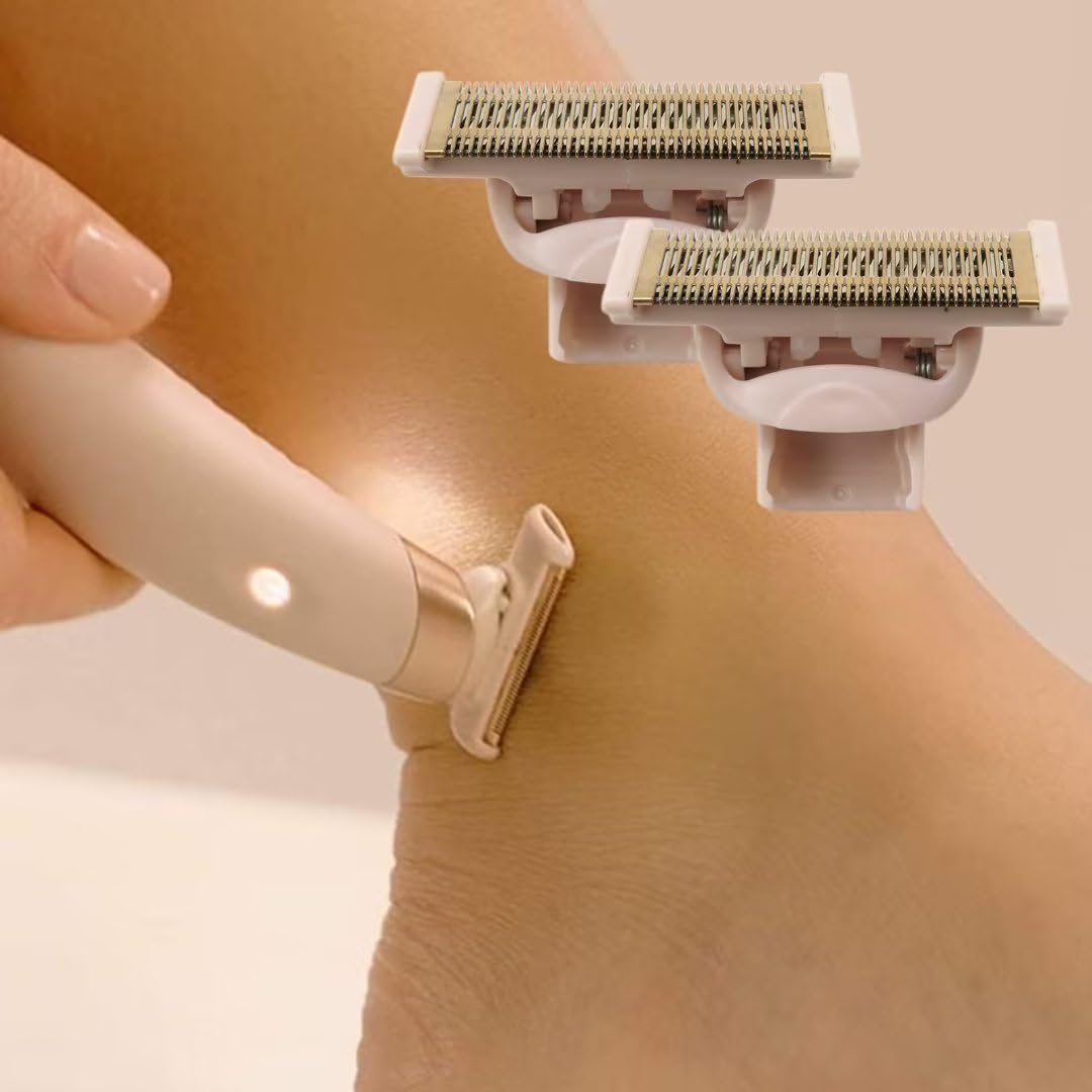 Paquete de 2 cabezales de repuesto para cuchillas de repuesto para cuchillas de repuesto Finish Touch Flawless Nu Razor, oro rosa