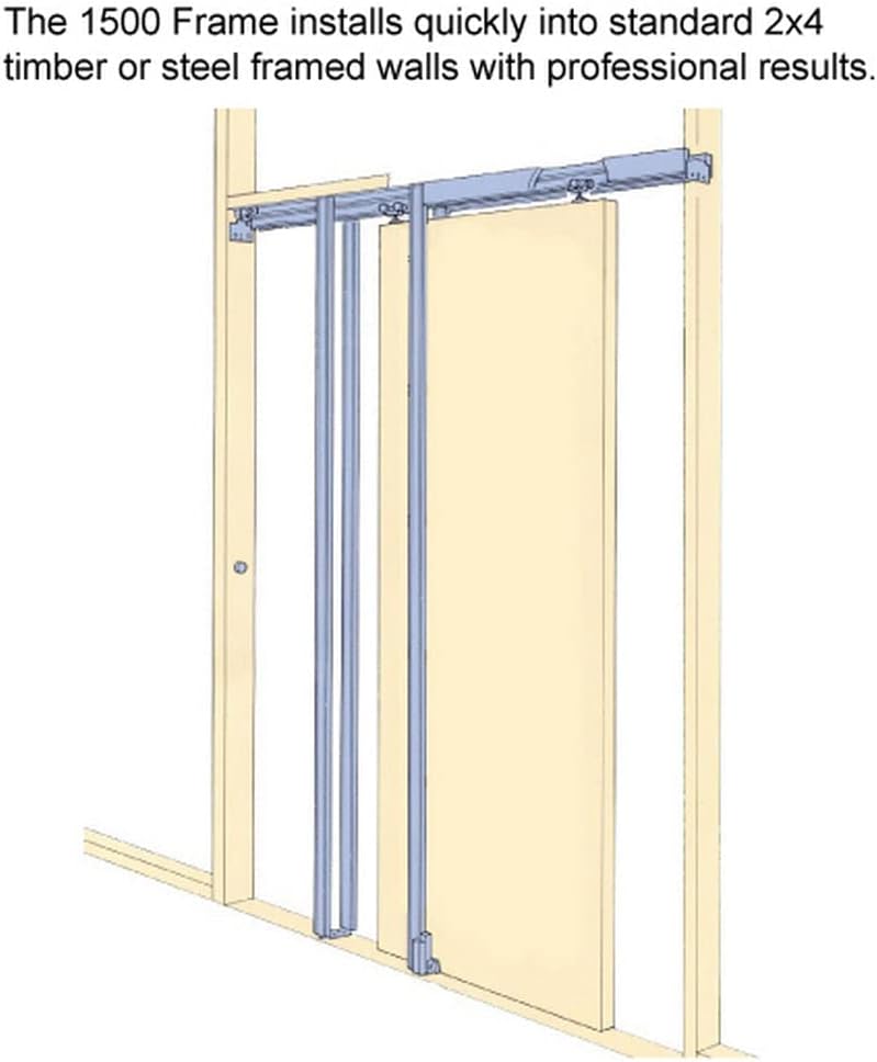 SARTODOORS Felicia 3599 – Puertas correderas francesas de doble bolsillo de 72 x 80 pulgadas, seda blanca con vidrio transparente, kit de herrajes