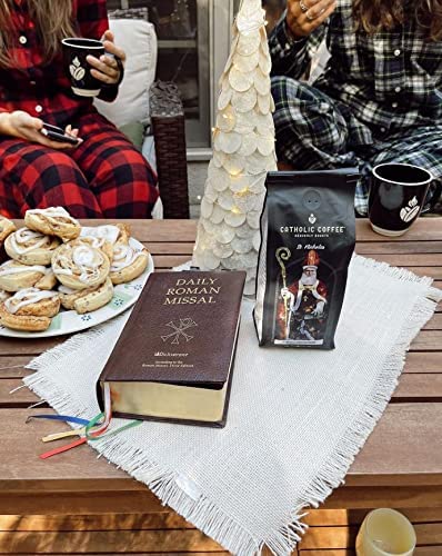 St. Nicholas Christmas Blend Café católico Heavenly Roasts café molido (grano entero), 12 onzas