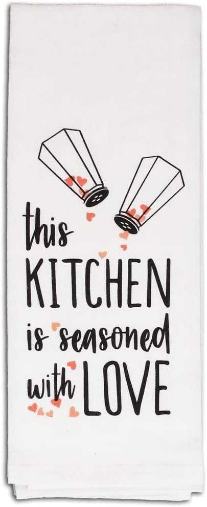 fillURbasket Lindo juego de toallas de cocina divertidas con refranes inspiradores para el hogar, familia, amor y horneado, 5 toallas de saco de