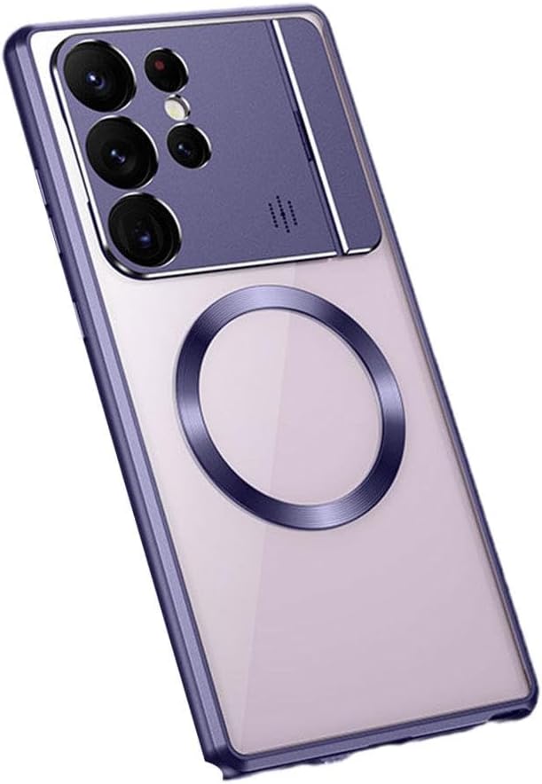 Para Samsung s22s23ultra Soporte plegable de succión magnética para aromaterapia, Streamer Metal esmerilado Soporte plegable magnético Shell púrpura