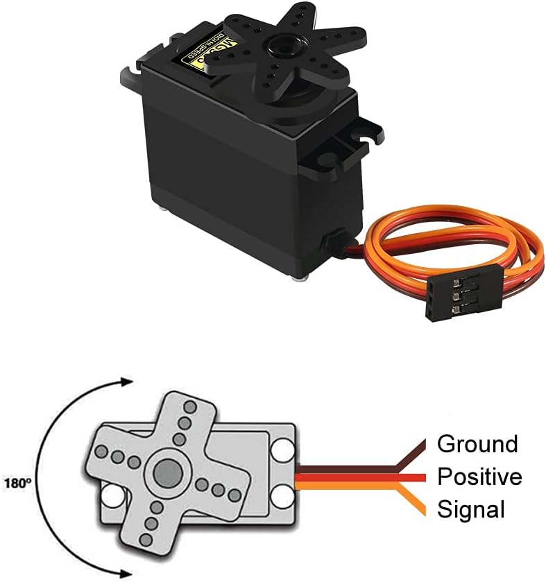 4 piezas MG995 RC Servo Moto Metal Gear Servo de alta velocidad Motor servo digital compatible con coche inteligente robot, barco, helicóptero RC,