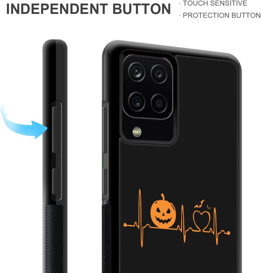 ZHEGAILIAN Funda compatible con Samsung Galaxy A42 5G, funda de Halloween Pumpkin Heartbeat Galaxy A42 5G para niñas, absorción de golpes