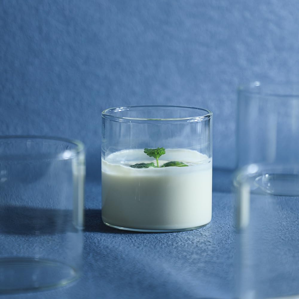 Sizikato 4 vasos de postre de vidrio transparente, taza de natillas de 10 onzas, taza de pudín, apto para horno