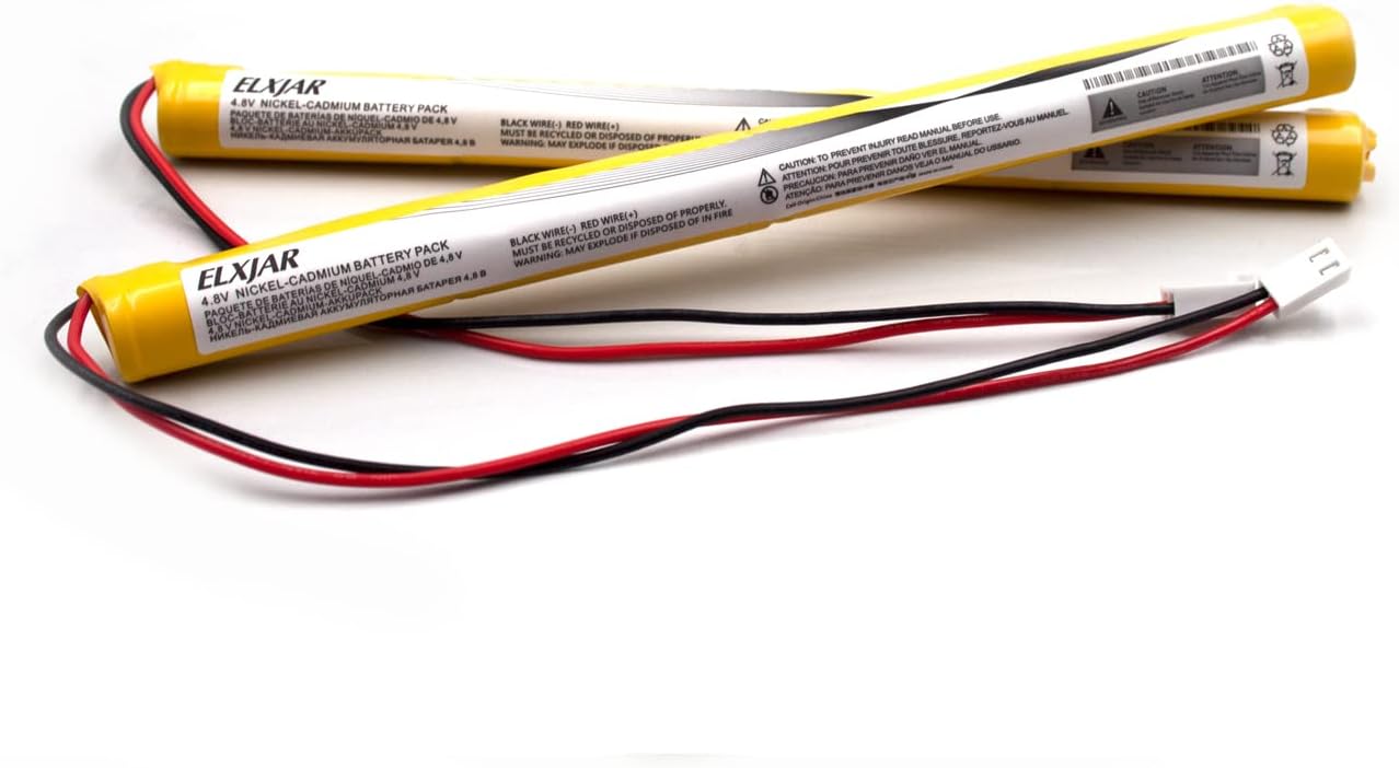 YUTSUJO Paquete de 2 baterías NICD de 4.8 V 800 mAh de repuesto para Dantona Custom-200, Evenlite B310011, BGN800-4AWP-B830EC, Guy 19537