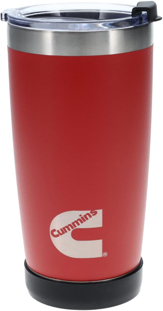 Cummins Vaso de 20 onzas de acero inoxidable reutilizable para viaje, taza de café térmica con aislamiento de doble pared, con sello a presión,