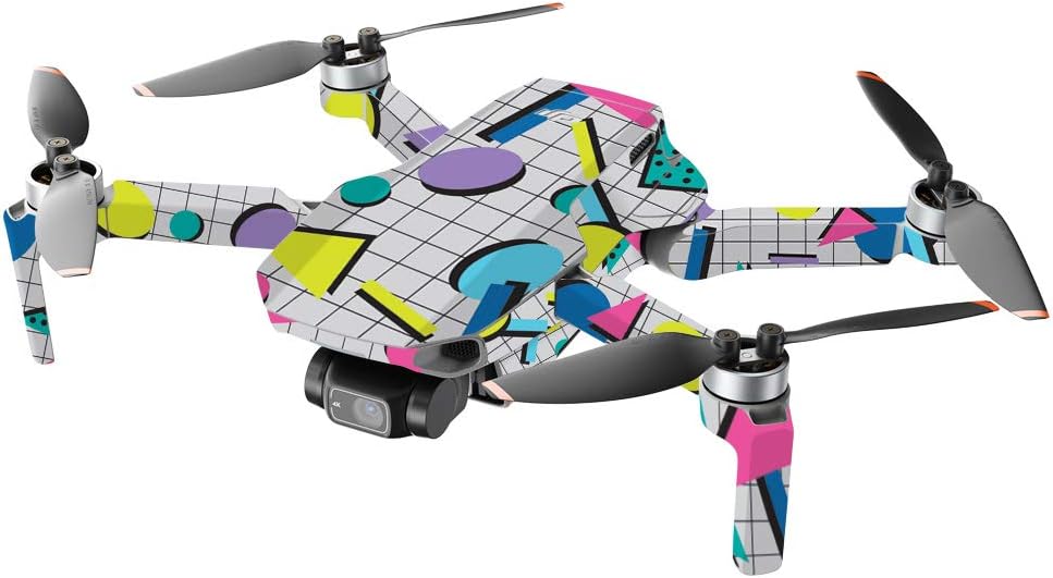 MightySkins Compatible con DJI Mini 2 Dron portátil  Impresionantes años 80  Funda protectora de vinilo duradera y única  Fácil de aplicar, quitar y