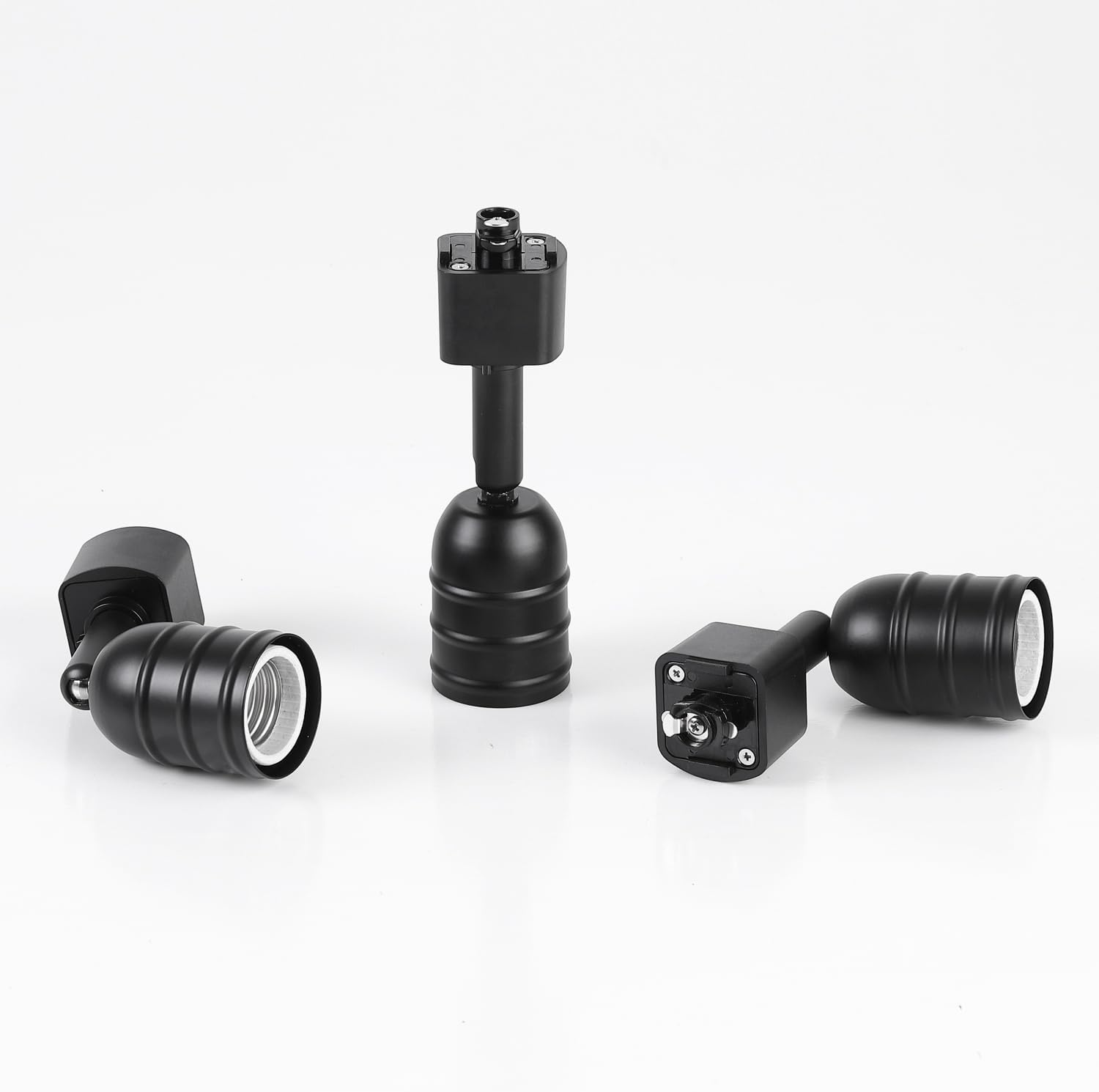 Cabezas de iluminación H Track Base E26, accesorios de luz de pista de halo blanco, luces giratorias ajustables, paquete de 3