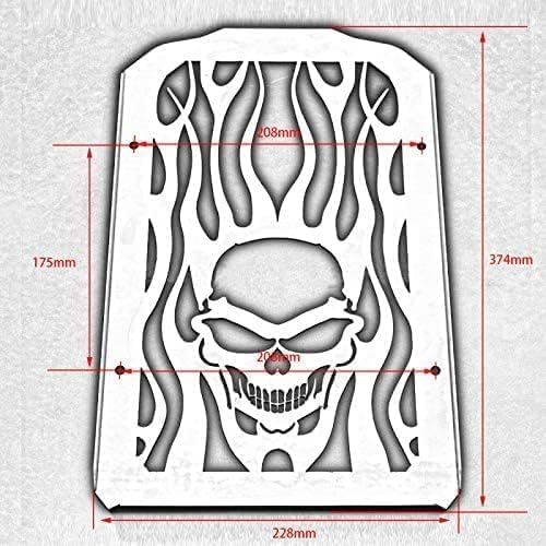 SKULLFIRE – Cubierta de radiador para motocicleta, protector de parrilla para parrilla, protector de refrigerador, compatible con Kawasaki Vulcan
