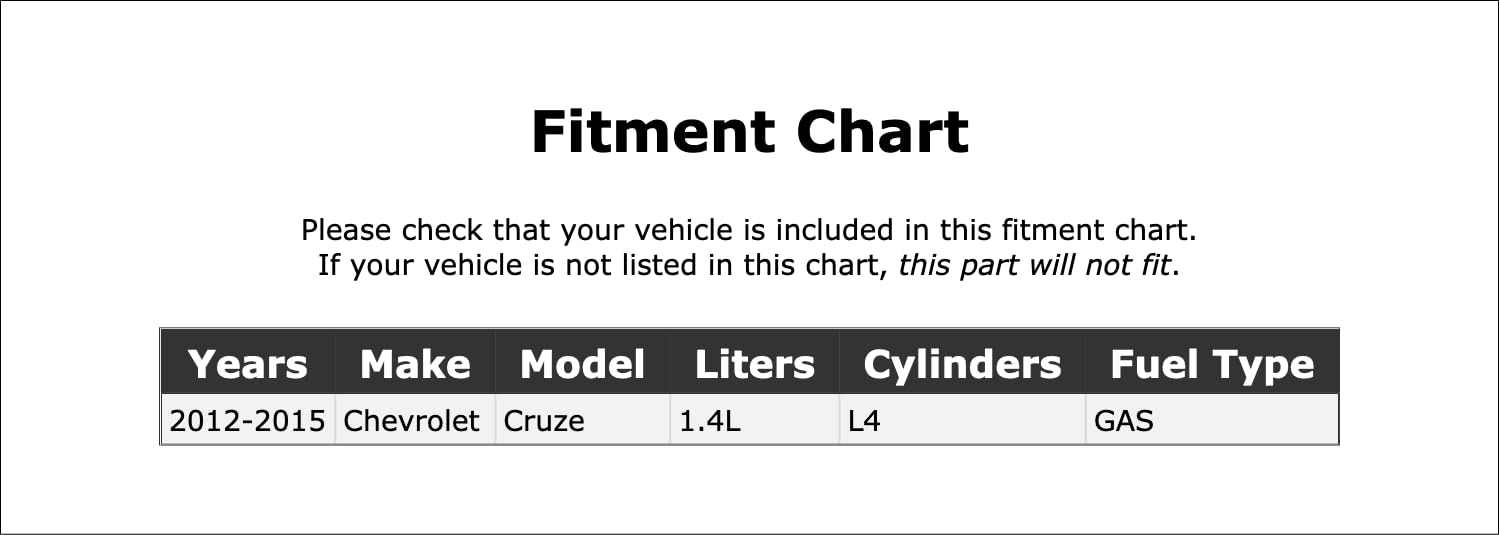 Correa serpentina compatible con Chevrolet Cruze 1.4L L4 Gas 2012 2013 2014 2015 PC-1081298