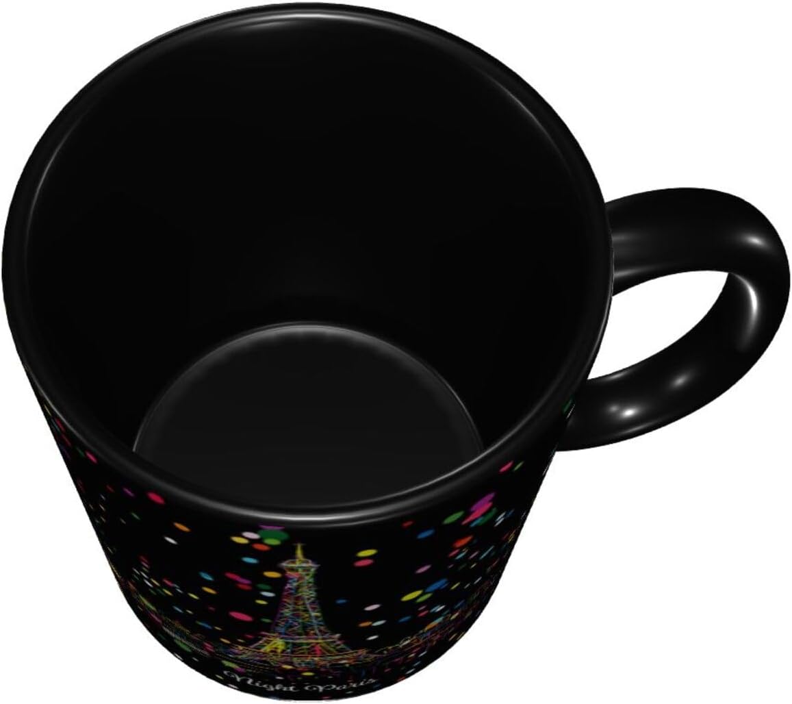 Taza de café colorida de la Torre Eiffel de París de 11 onzas, taza de té de cerámica, para mujeres y hombres, regalos para oficina, hogar,