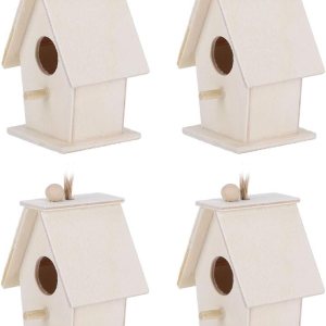 Fydun 4Pcs Hanging Type Innovative Wood Bird House Nests Cage for Garden Courtyard Decoration 4Pcs Hanging Type Innovative for Family Fydun 4Pcs Hanging Type Innovative Wood Bird House Nests Cage for Garden Courtyard Decoration 4Pcs Hanging Type Innovative for Family