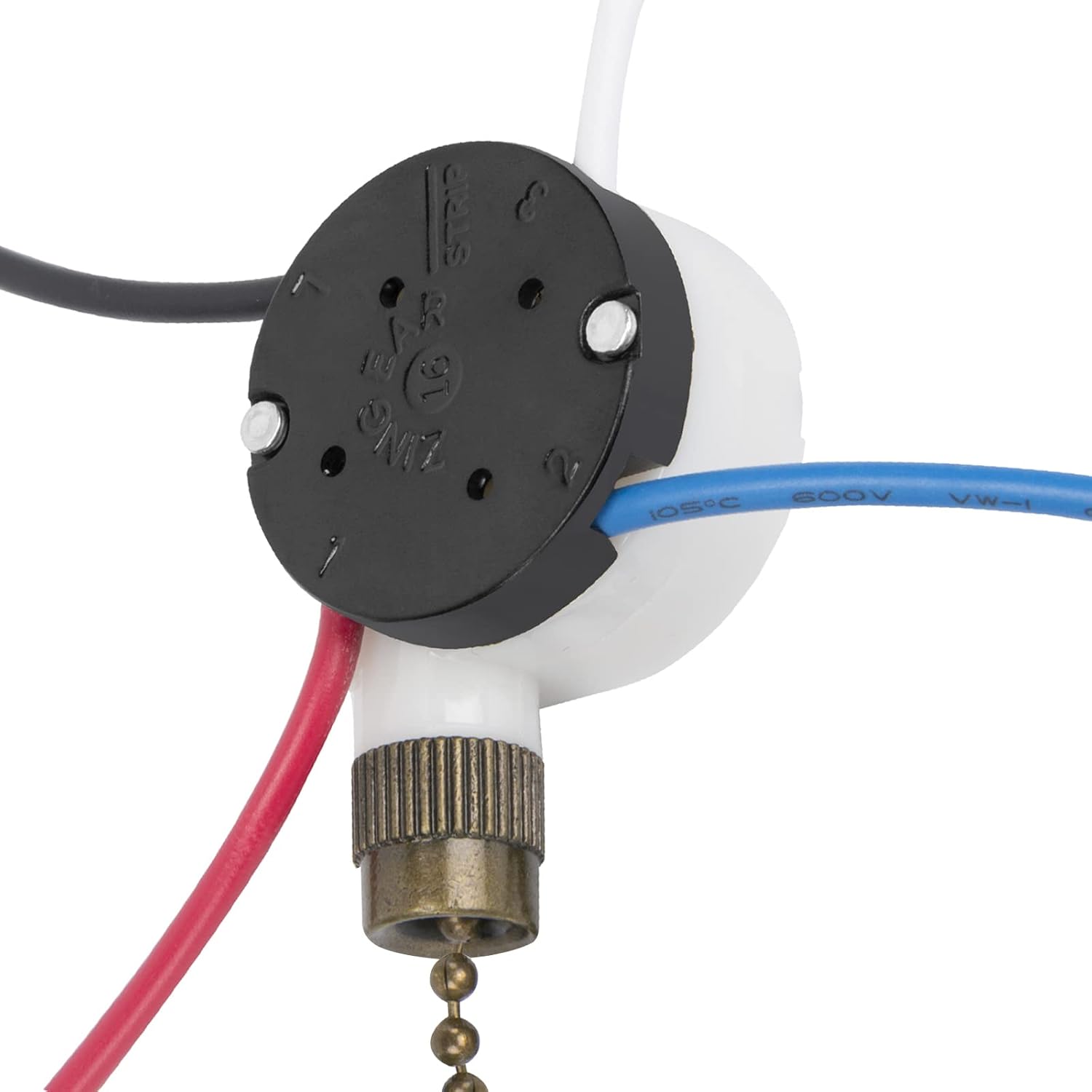 ZE-208s – Interruptor de ventilador de techo de 3 velocidades, con 4 cables preinstalados, compatible con reemplazo de interruptor de ventilador