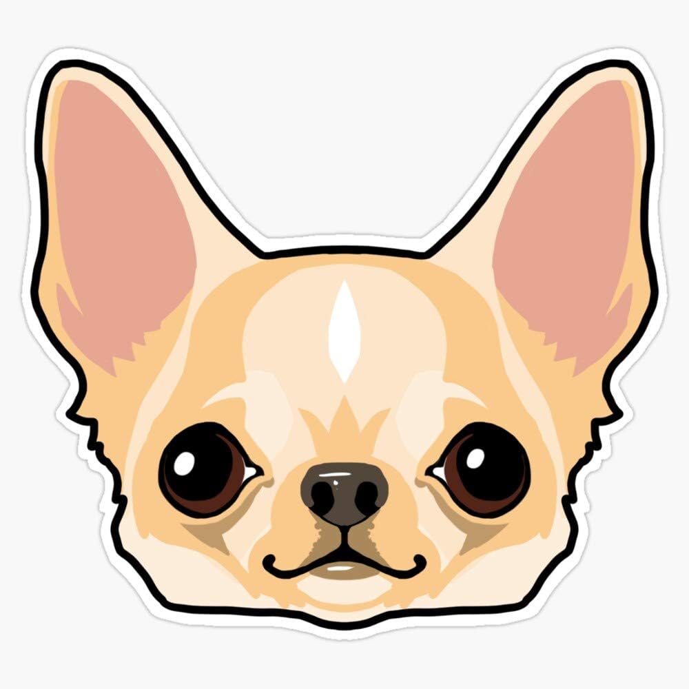 Imán de vinilo impermeable para cachorro de Chihuahua Fawn Chihuahua Pup de 5 pulgadas