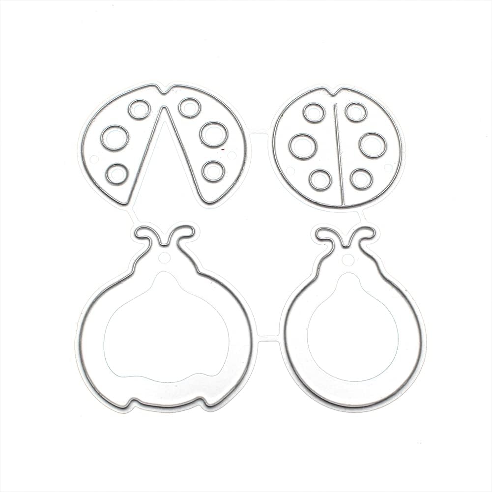 Troqueles de corte de metal con marco para hacer tarjetas, manualidades de acero al carbono, plantilla de grabado en relieve de mariquita, álbumes
