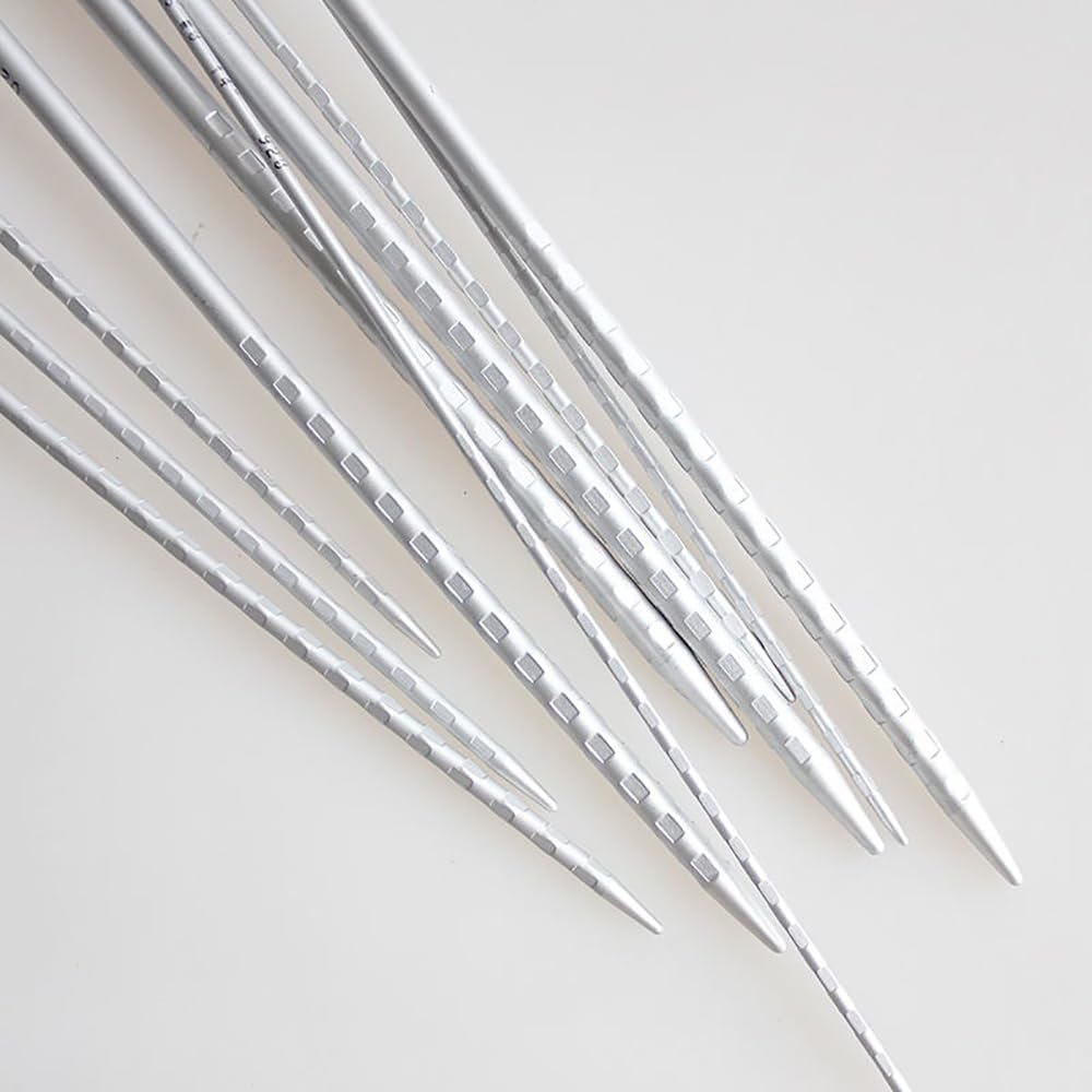 Yarn Ave addi Novel – Agujas rectas de aluminio ligero de 14 pulgadas (13.8 in), ergonómicas y cómodas, para bufandas, suéteres, tops (0.157 in (US