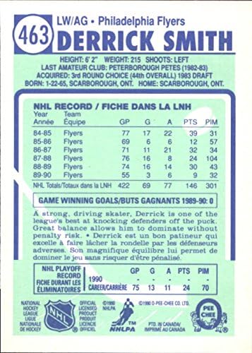 1990-91 O-Pee-Chee #463 Derrick Smith RC NHL Hockey Trading Card