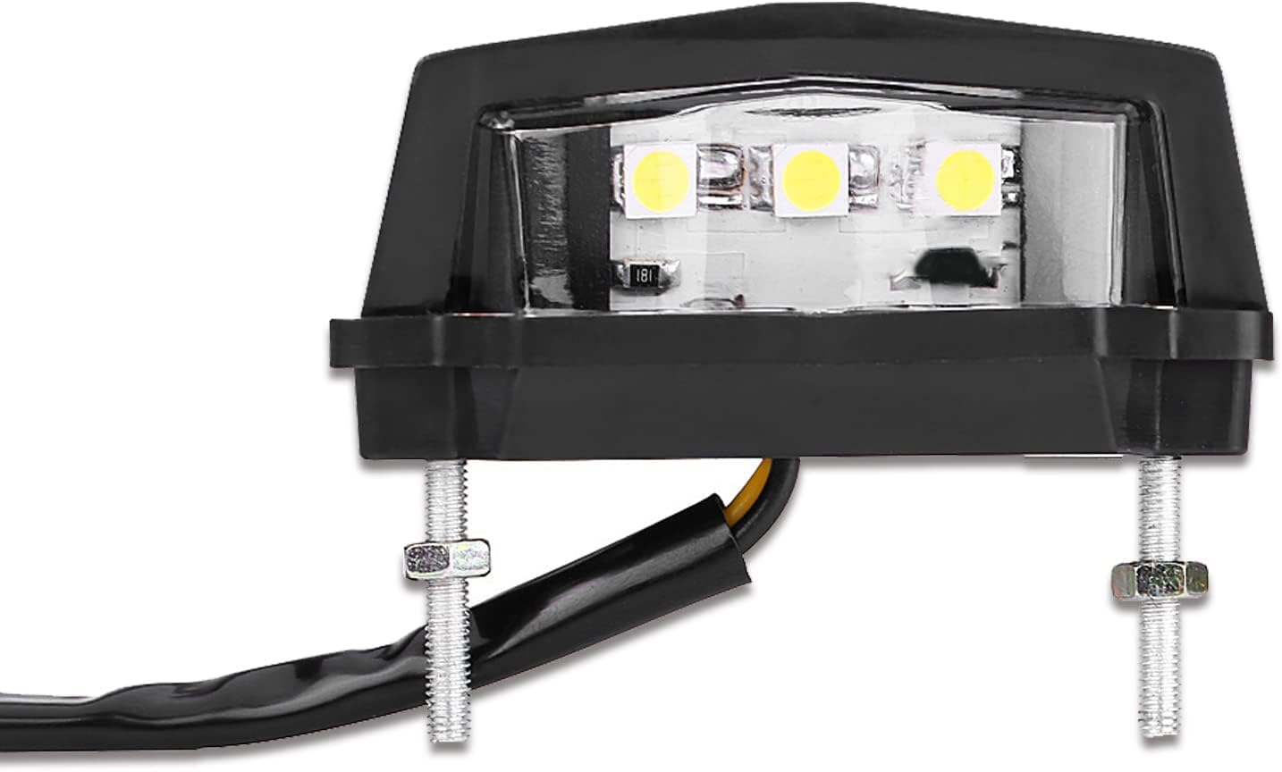 Luz de matrícula LED de 6k, 12 V, luz universal para placa de matrícula de motocicleta, luz LED trasera de freno trasero, lámpara de montaje de