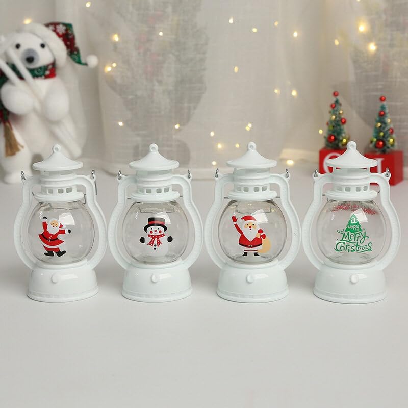 KEETRILAI Decoraciones de Navidad Lámpara de caballo pequeño Lámpara de aceite portátil LED Luz de vela electrónica Luz de árbol de Navidad