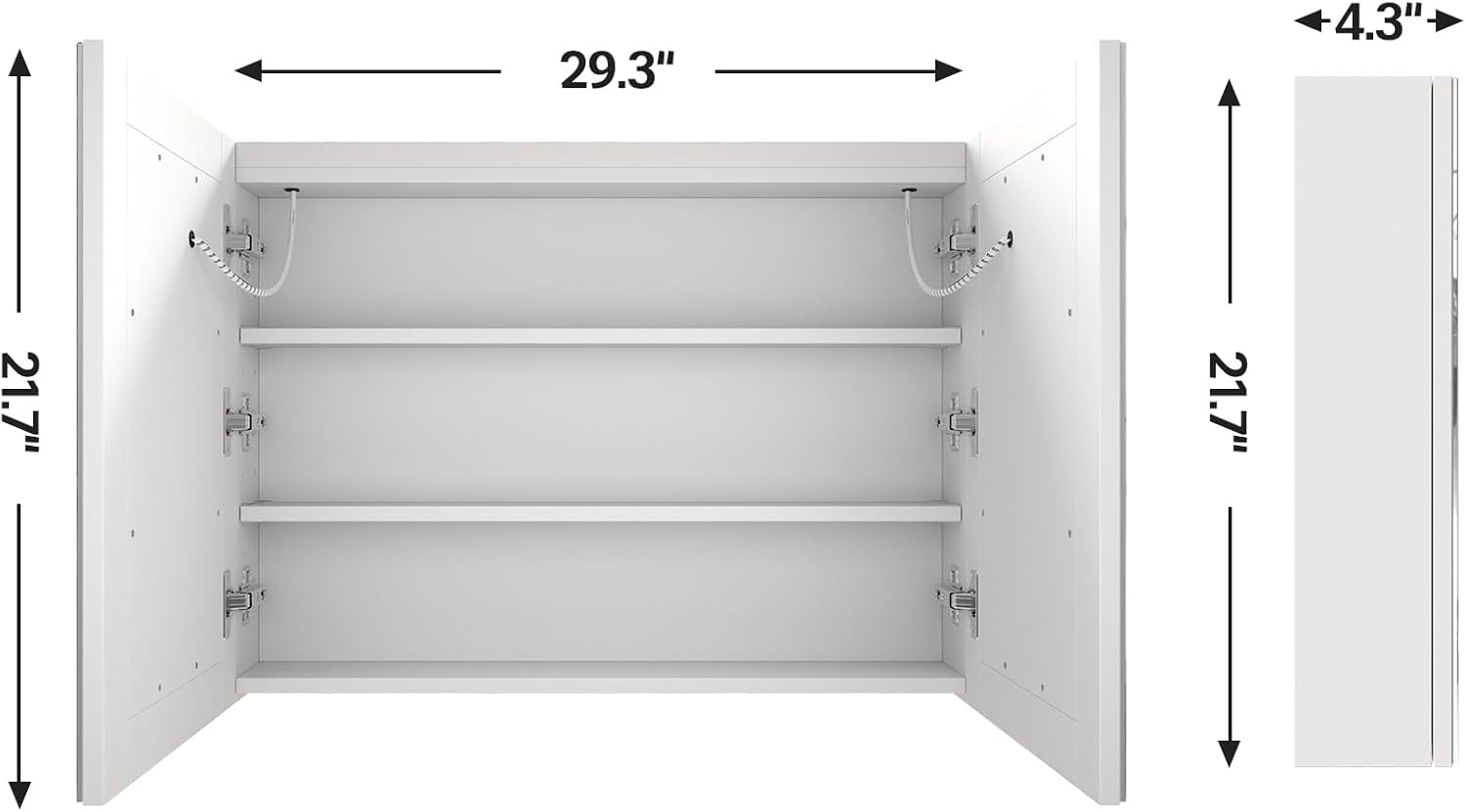 Espejo de baño con almacenamiento, botiquín de baño con espejo de montaje en pared, espejo LED, botiquín de medicina, 3 colores, atenuador infinito,