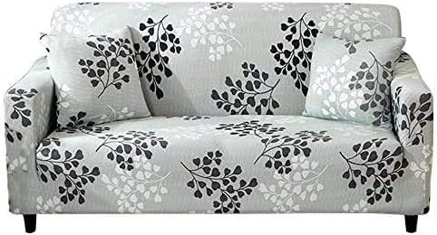 Lamberia – Funda elástica para sofá de 4 plazas con estampado incluye dos fundas para cojines gratis, (modelo Fall, Sofá-4 asientos)