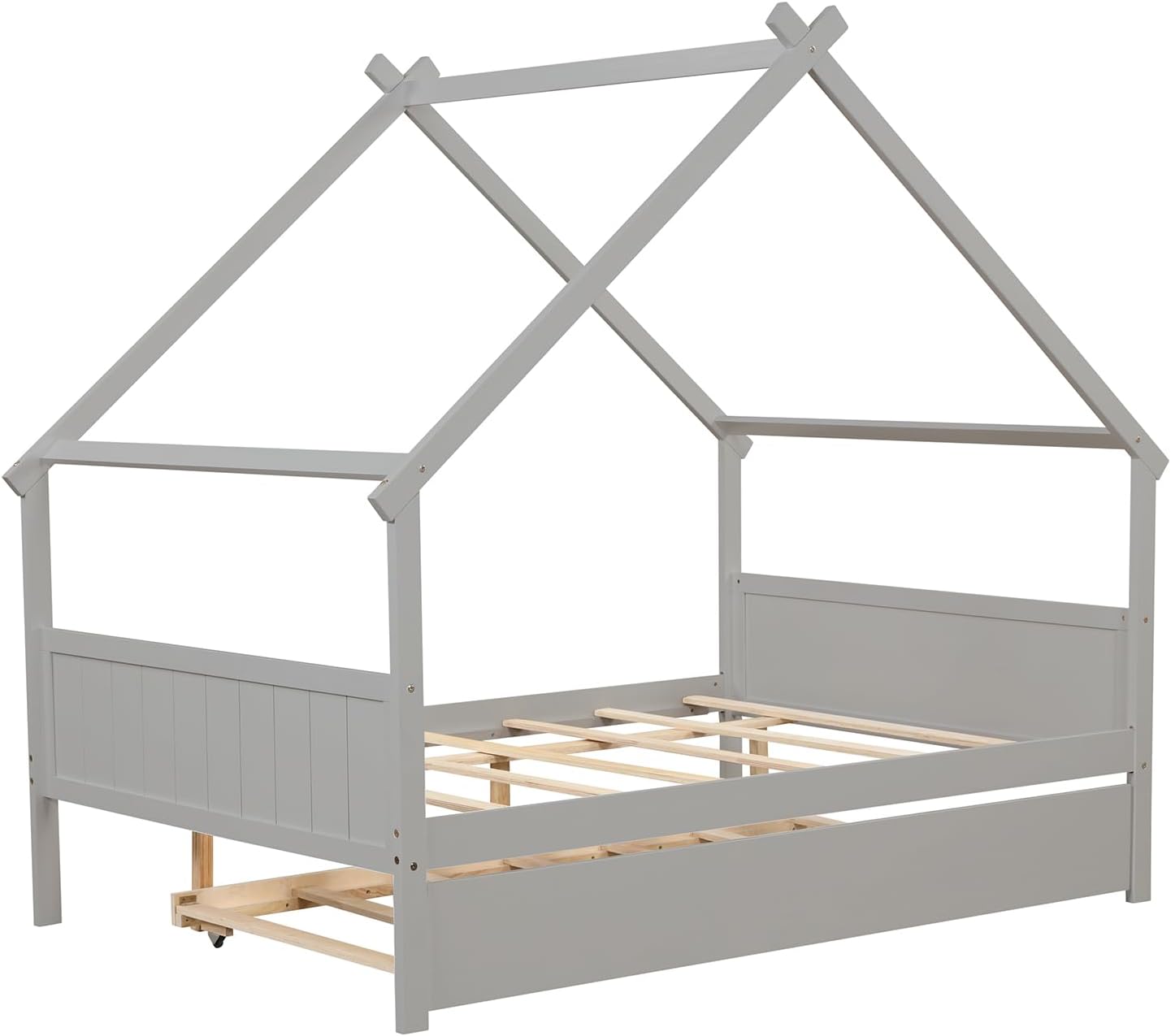 Hanway Cama nido individual  Doble funcionalidad que ahorra espacio, diseño elegante, perfecta para habitaciones de niños (gris)