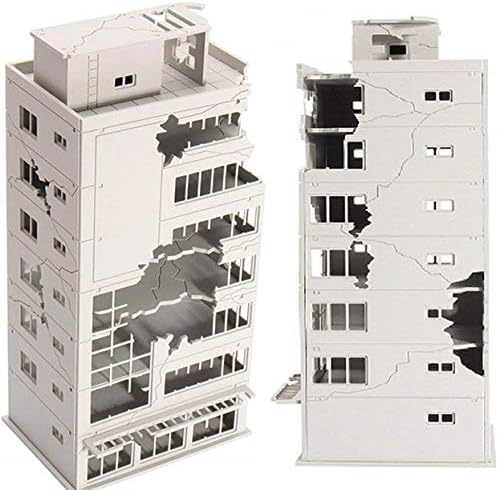 EatingBiting Escala N 1144 1144 Ruined Damaged Building After War Assembling Model Outland Realism Scene for DIY Sand Table Garden Micro Landscape
