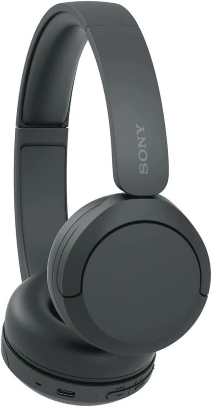 Sony WH-CH520 Auriculares inalámbricos Bluetooth en la oreja compactos fáciles de transportar con micrófono (negro) Bundle con accesorio para