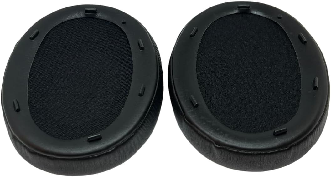 Almohadillas de repuesto para auriculares Sony WH-XB910N WHXB910N WHXB910N de piel sintética suave de espuma viscoelástica, color negro, par con