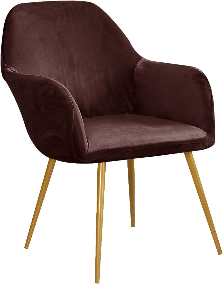 Funda para silla con respaldo curvado, de terciopelo, elástica, giratoria, moderna, curvada, para silla de comedor, fundas de sillón para banquete,