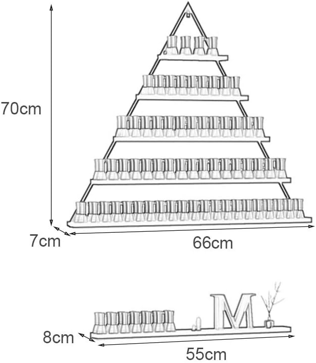 Estantes triangulares de metal para esmaltes de uñas para estantes de pared, estante de almacenamiento de aceite esencial, tienda de salón de uñas,