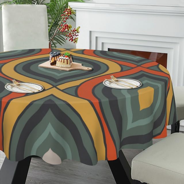Mantel redondo moderno de moda, lavable, resistente a las arrugas, para el hogar, cocina, comedor, picnic, campamento, fiesta, vacaciones, 60