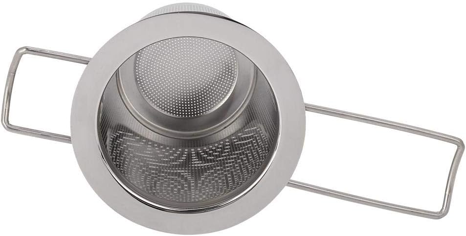 Fdit Filtro plegable del colador de la taza del metal del infusor del té de la malla del acero inoxidable con la tapa