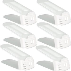 Organizador de ranuras para zapatos, apilador de zapatos ajustable, ahorrador de espacio, soporte para zapatos de doble plataforma para organización Organizador de ranuras para zapatos, apilador de zapatos ajustable, ahorrador de espacio, soporte para zapatos de doble plataforma para organización