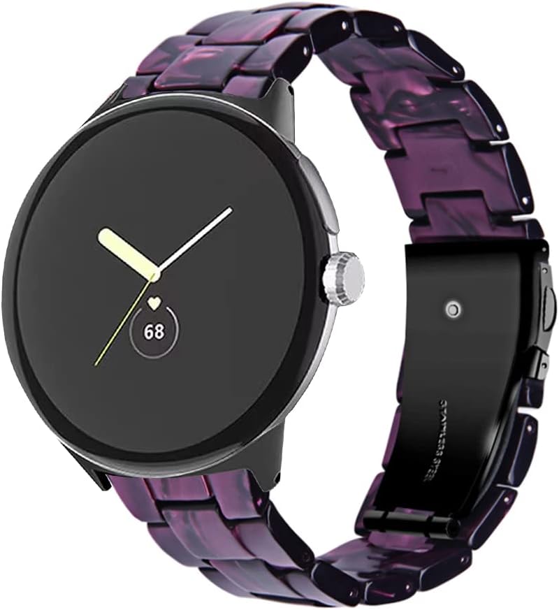 TenCloud Resin Watch Band Compatible with Google Pixel Watch 2Pixel Watch Women Men Metal Clasp Strap Lightweight Bracelet for Google Pixel Watch
