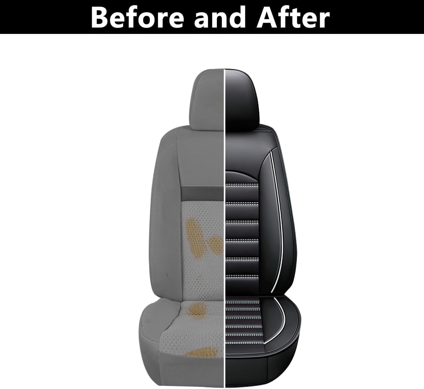 ROBECCHI Fundas de asiento de automóvil para Mercedes-Benz Sprinter 2014-2016, 5 fundas de asiento impermeables, de piel sintética, fundas de