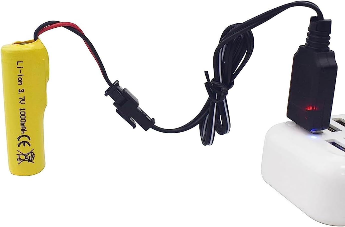 PUOO Batería de iones de litio de 3.7 V 1000 mAh con cable de carga USB para TB202 TB201 TM201 TM202 TC141 DE35 DE38 DE40 DE50 RC Stunt Car RC