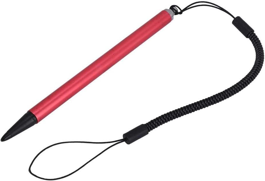 Lápiz táctil universal, lápiz táctil negroplatarojo resistivo POS PDA Navigator Tablet Screen Touch Painting Pen con cuerda de resorte colgante