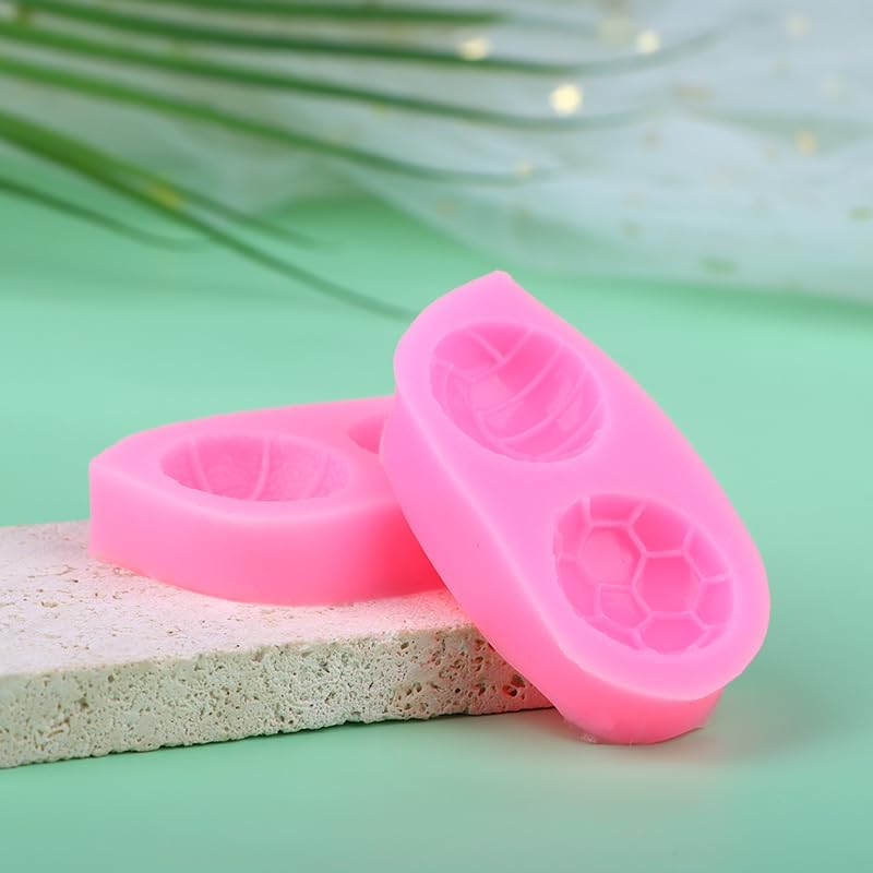 Molde de silicona para baloncesto, béisbol, voleibol, fútbol, bricolaje, Sugarcraft, magdalena, molde para hornear, fondant, pastel, herramienta de