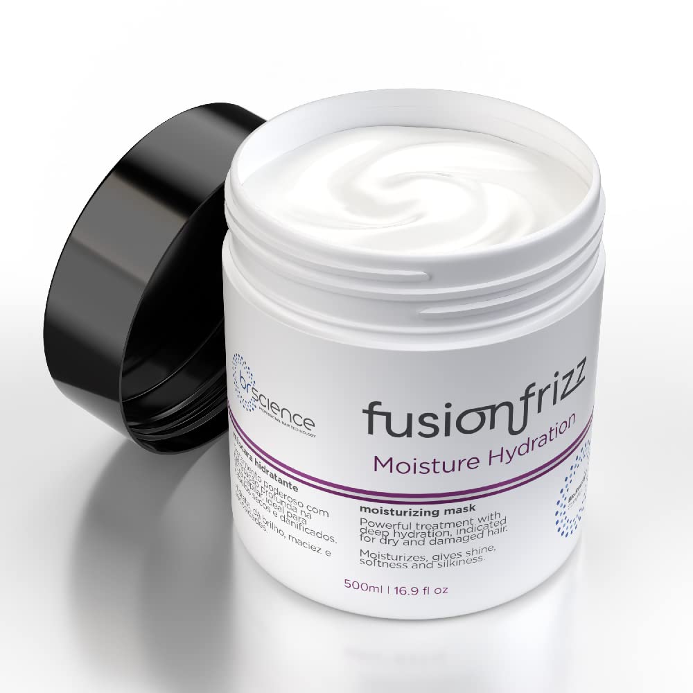 BR Science  Fusion Frizz Moisture Hydration Hair Mask  Hidratante para cabello seco y dañado  16.9 fl oz  16.9 onzas líquidas