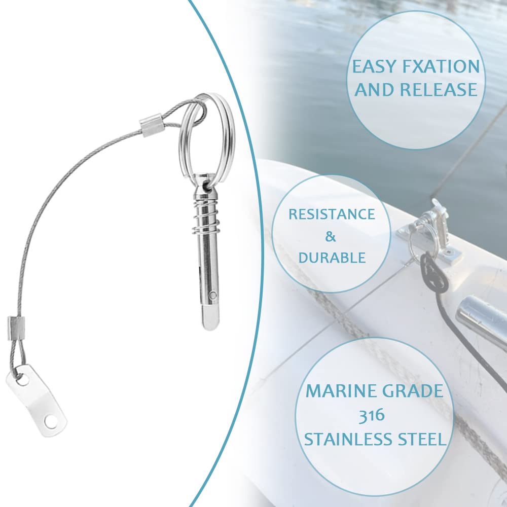 Bimini – Pasador de liberación rápida superior de 14 pulgadas de diámetro con leva de caída y resorte, accesorios de hardware para toldo de barco,