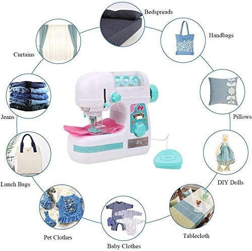 Bnineteenteam Mini máquina de coser, máquina de coser niños juguete para niñas niños