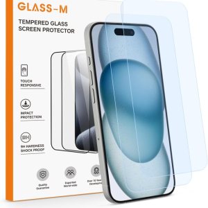 Protector de pantalla para iPhone 15 ProiPhone 15, bloqueo de luz azul, vidrio templado de dureza 9H antiluz azul, paquete de 2 Protector de pantalla para iPhone 15 ProiPhone 15, bloqueo de luz azul, vidrio templado de dureza 9H antiluz azul, paquete de 2