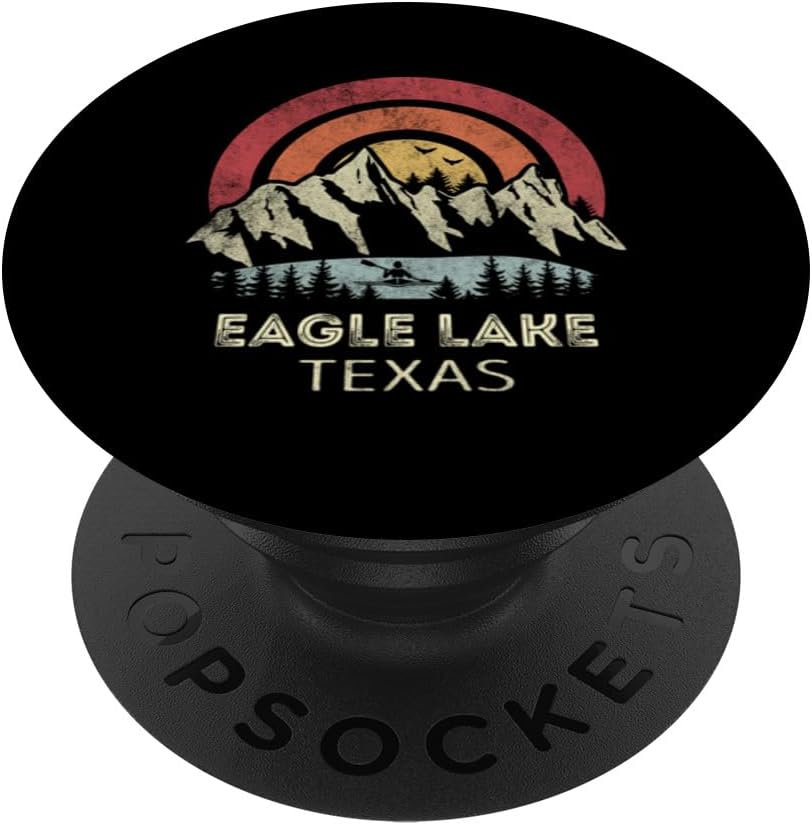 Eagle Lake Texas Mountain Sunset Sunrise Kayak Eagle Lake PopSockets estándar PopGrip