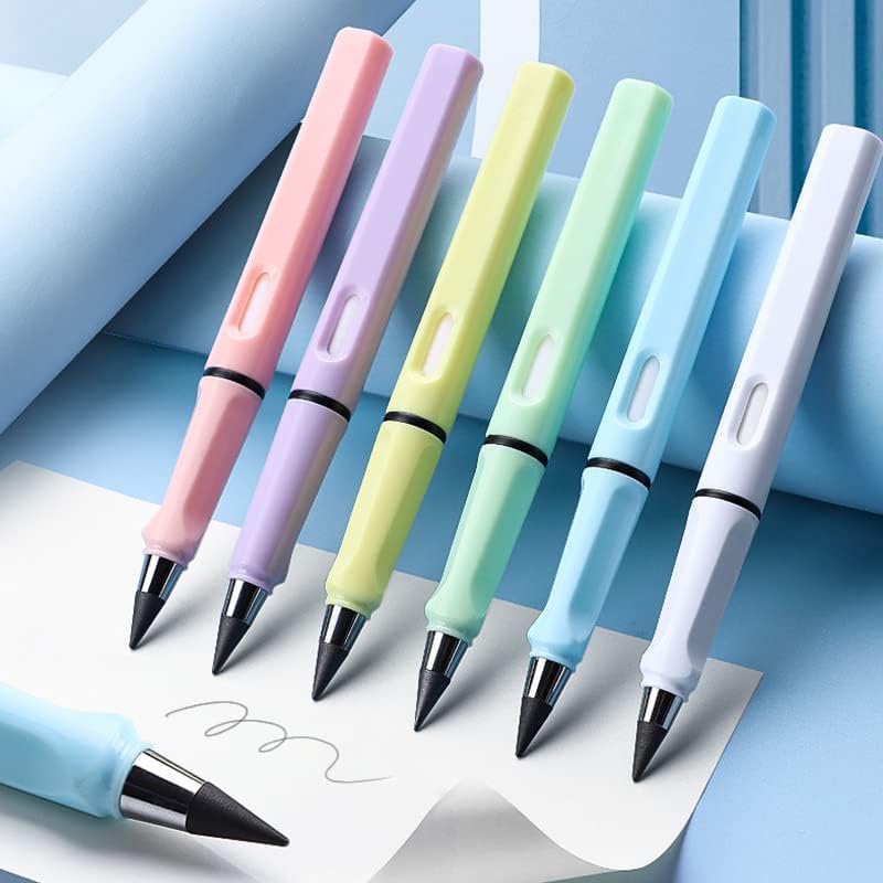 CPDES 12 lápices eternos, lápiz infinito borrable, sin tinta, lápices de escritura ilimitados reutilizables (12 lápices + 12 puntas de repuesto para